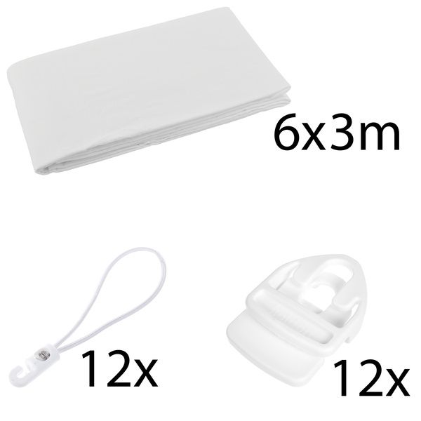 Stageworx Deco Curtain WH 6x3m Bundle