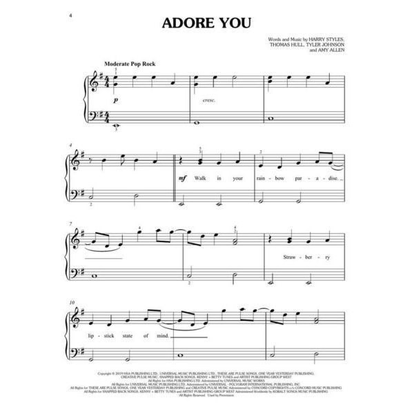 Hal Leonard Simple Pop Songs Piano