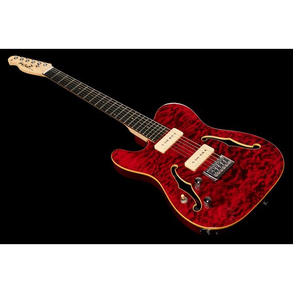 Harley Benton TE-90QM LH Trans Red w/Bag