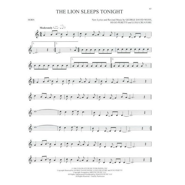 Hal Leonard 101 Popular Songs Horn