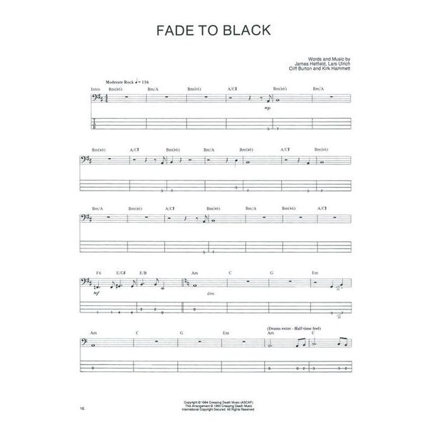 Hal Leonard Metallica Ride Lightning Bass