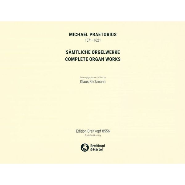 Breitkopf & Hrtel Praetorius Orgelwerke