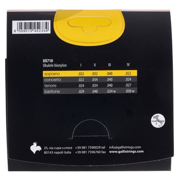 Galli Strings UX710 Soprano Ukulele Strings