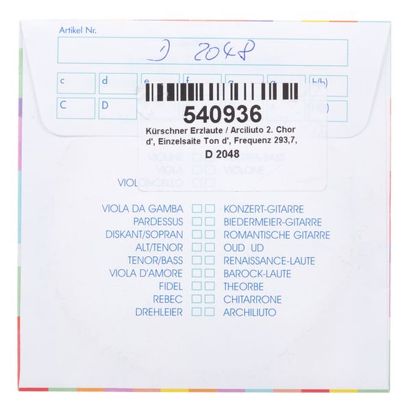 Kürschner Arch Lute 2nd Course d'