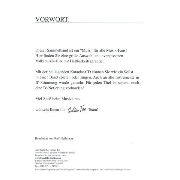 Streetlife Music Besten Melodien der Volksmusik