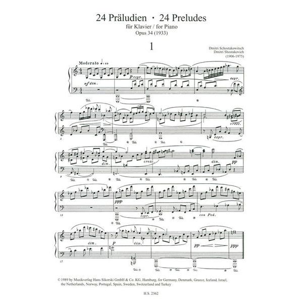 Sikorski Musikverlage Schostakowitsch 24 Prludien
