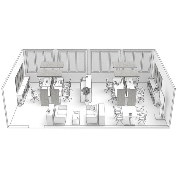 t.akustik Office Set Open Plan 8 SGR