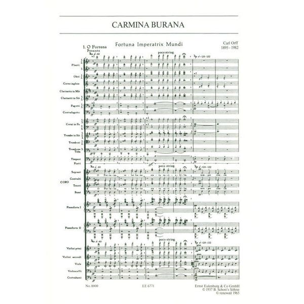 Edition Eulenburg Orff Carmina Burana