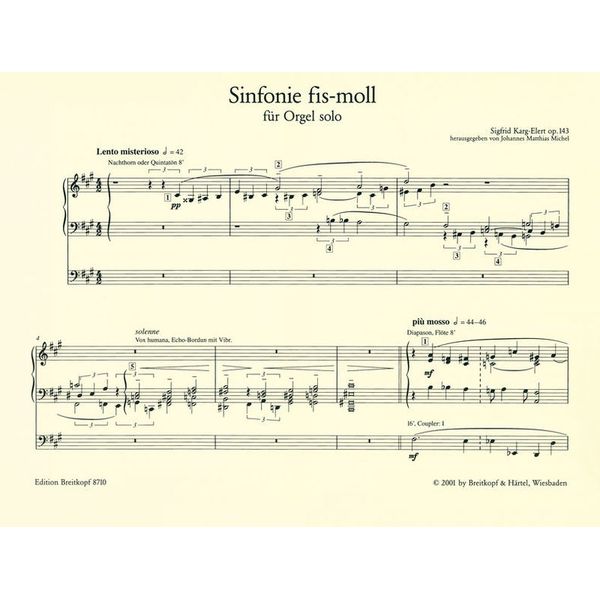 Breitkopf & Hrtel Karg-Elert Sinfonie for Orgel
