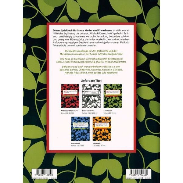 Schott Altblockflöten-Spielbuch