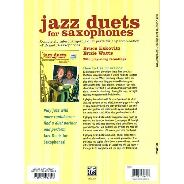 Alfred Music Publishing Jazz Duets for Saxophone
