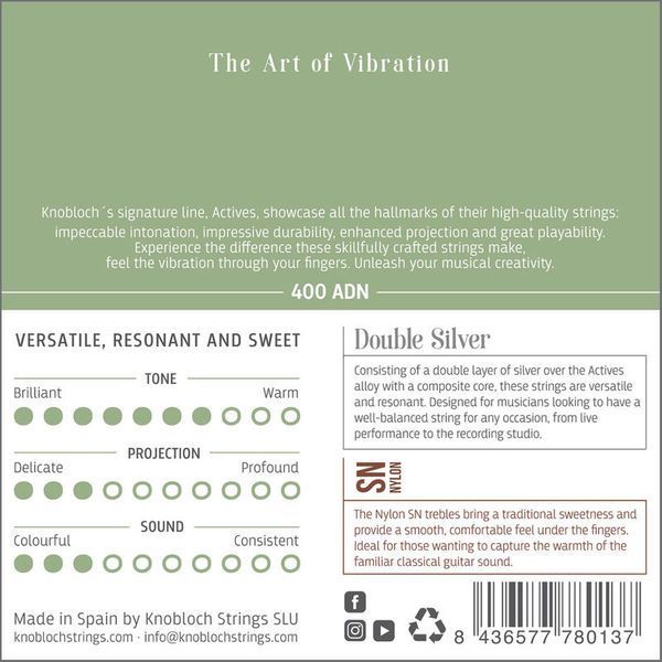 Knobloch Strings Dbl Silver Special Nyl 400ADN