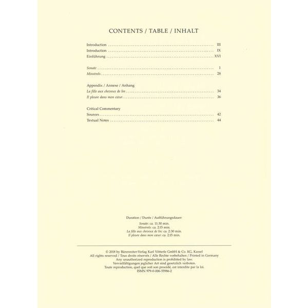 Brenreiter Debussy Werke Violin Klavier