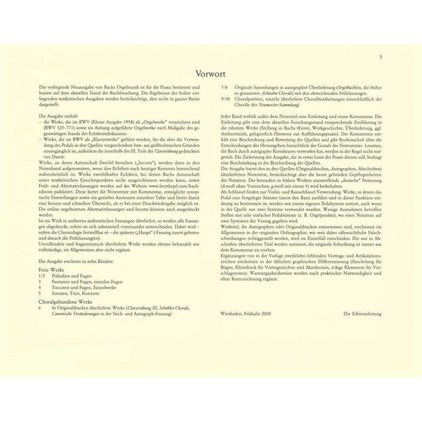 Breitkopf & Hrtel Bach Smtliche Orgelwerke