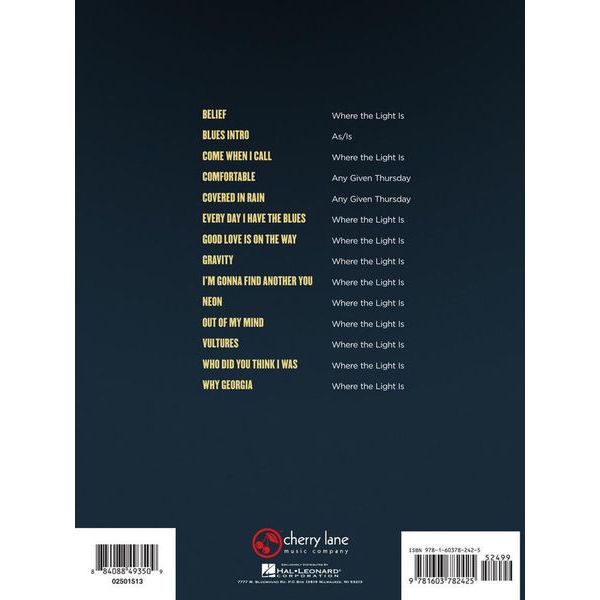 Hal Leonard John Mayer Live