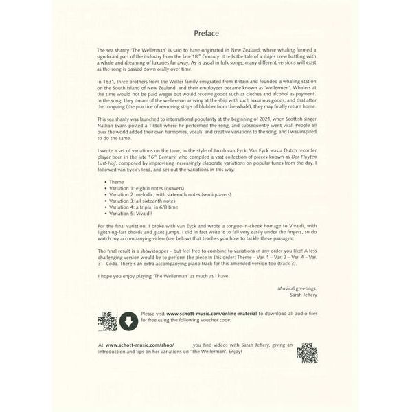 Schott The Wellerman Variationen