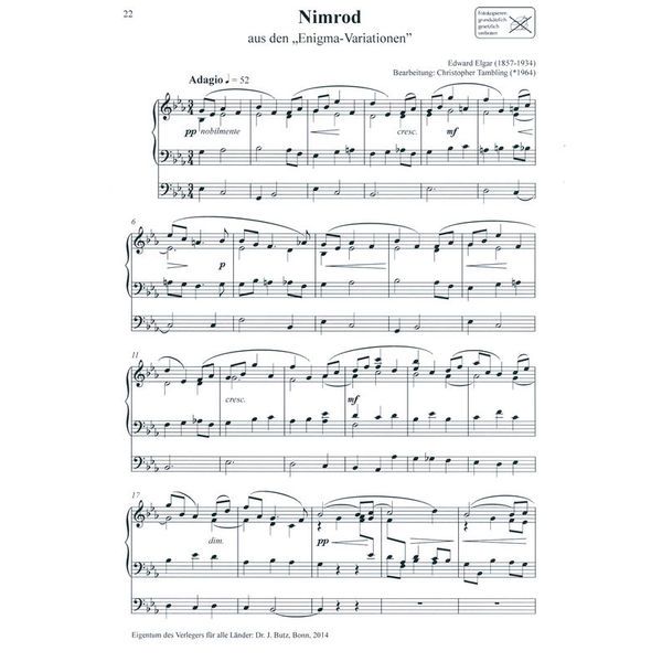 Dr. J. Butz Musikverlag Best Loved Melodies 2 Organ