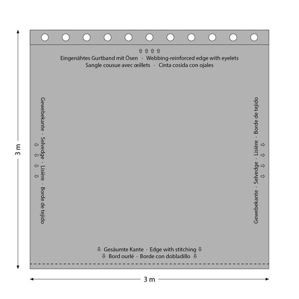 Stairville Curtain 160g/m 3.0x3.0m Wh