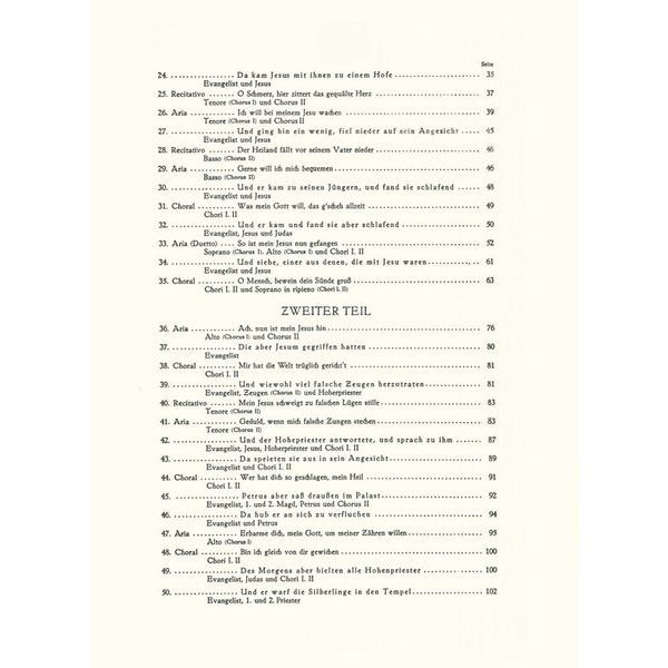 Edition Peters Bach Matthus-Passion BWV 244