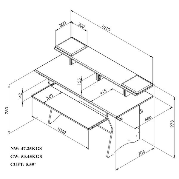 Thomann Studio Table L Wood
