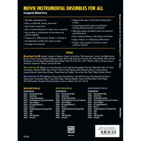 Alfred Music Publishing Movie Duets For All Trumpet