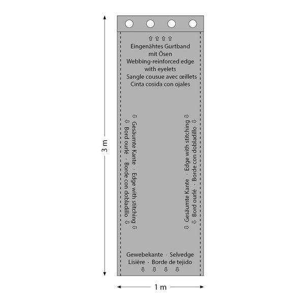 Stairville Curtain 160g/m 1.0x3.0m Bk