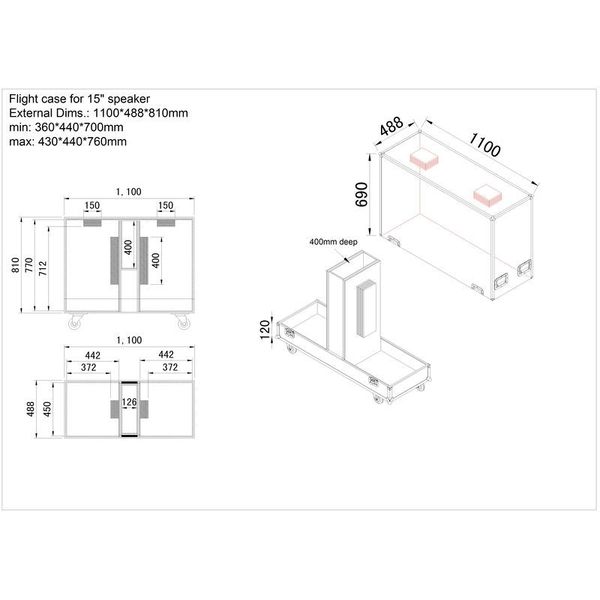 Flyht Pro Speaker Tour Case Uni 2x 15"