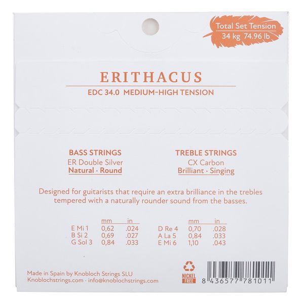 Knobloch Strings Erithacus line EDC34.0 MHT