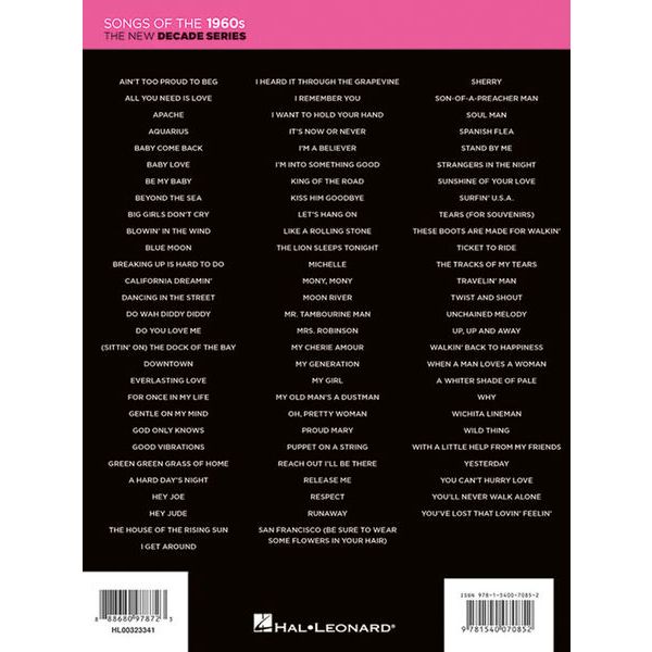 Hal Leonard Songs of the 1960s