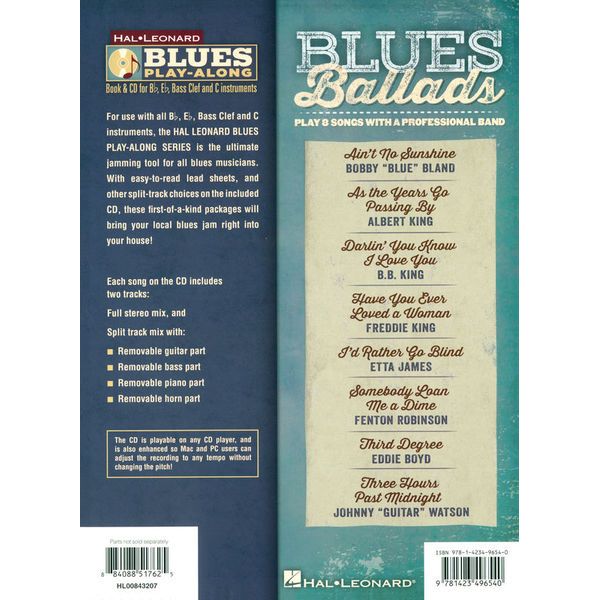 Hal Leonard Blues Play-Along Ballads