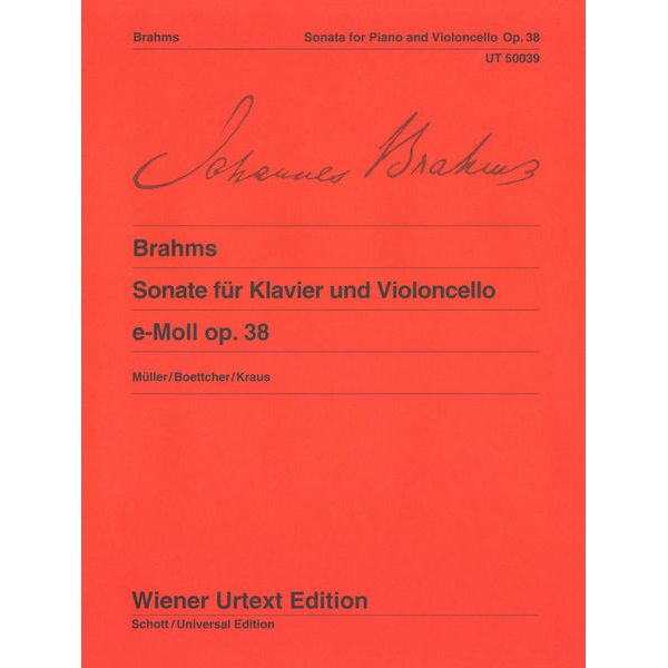 Wiener Urtext Edition Brahms Cellosonate e-moll