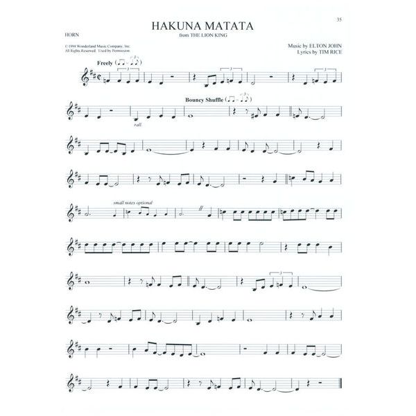 Hal Leonard 101 Disney Songs Horn