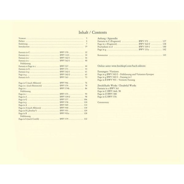 Breitkopf & Hrtel Bach Smtliche Orgelwerke
