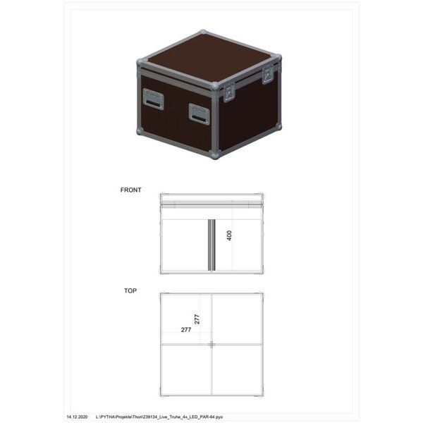 Thon Case 4x LED PAR64 Short