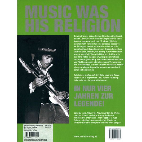 Delius Klasing Verlag Jimi Hendrix Alle Songs