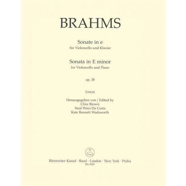 Brenreiter Brahms Cellosonate e-moll
