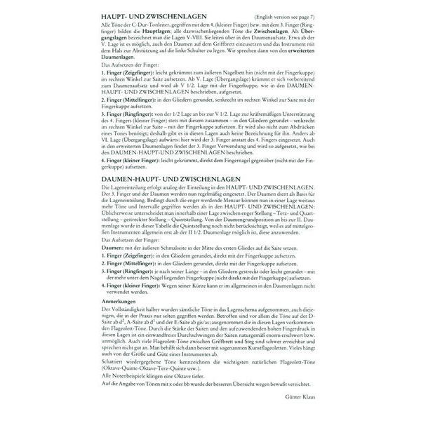 Zimmermann Verlag Grifftabelle Kontrabass