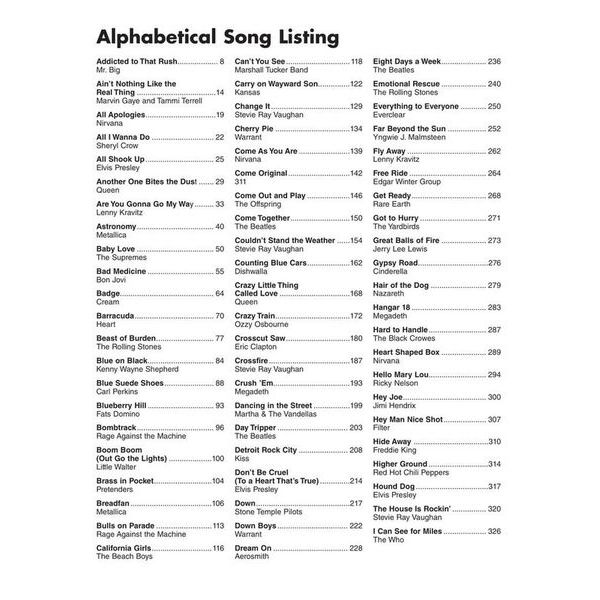 Hal Leonard Bass Tab White Pages