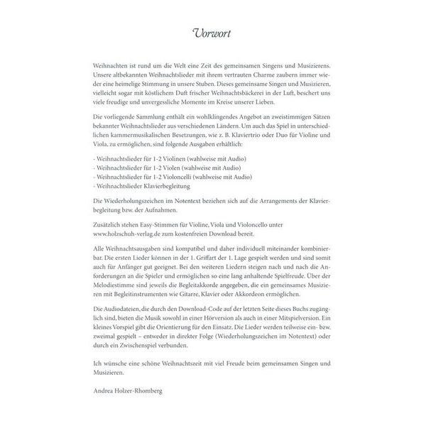 Holzschuh Verlag Fiedel Max Weihnachten Violin