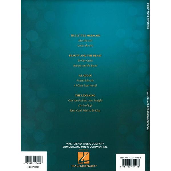 Hal Leonard Disney Favorites Recorder