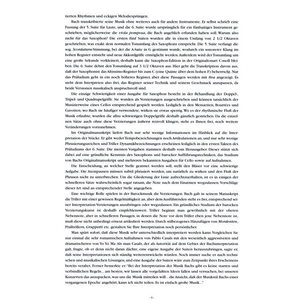 Advance Music Bach 6 Suiten Saxophone