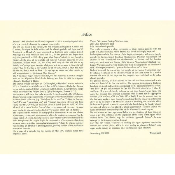 Breitkopf & Hrtel Brahms Smtliche Orgelwerke