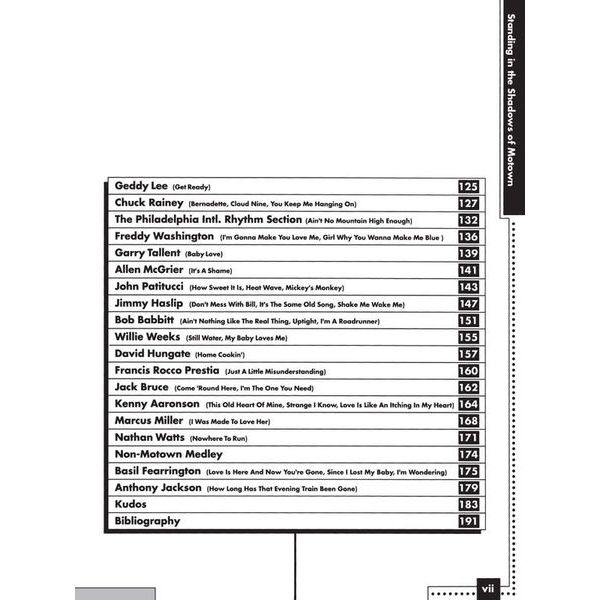 Hal Leonard Standing In The Shadows Motown