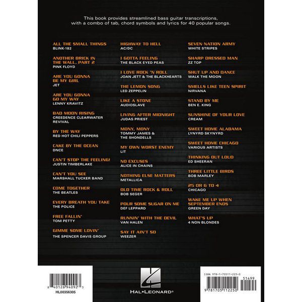 Hal Leonard Simple Songs for Bass