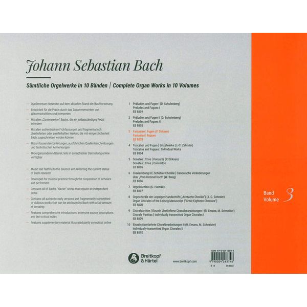 Breitkopf & Hrtel Bach Smtliche Orgelwerke 3