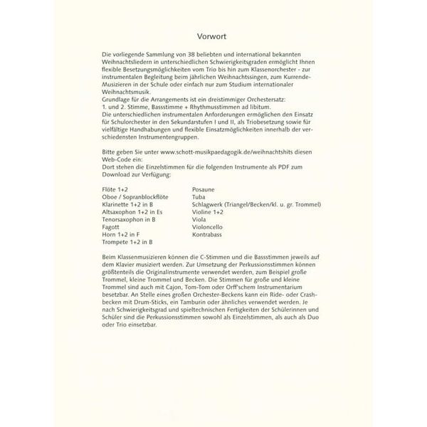 Schott Weihnachtshits Schulorchester