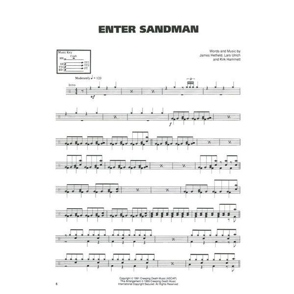 Cherry Lane Music Company Metallica Black Album Drums