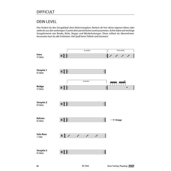 Hage Musikverlag Drum Training Playalong