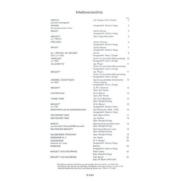 Musikverlag Preissler Werke alter Meister Harfe