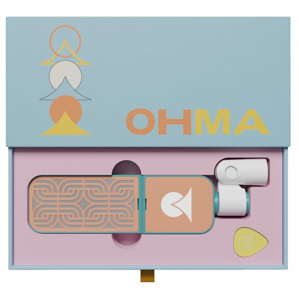 Ohma World Motif Ribbon Teal & Apricot